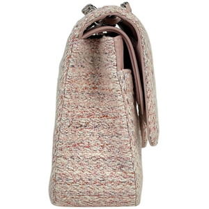 Chanel Pink Bag Matelasse Shoulder W Tweed Chain Flap